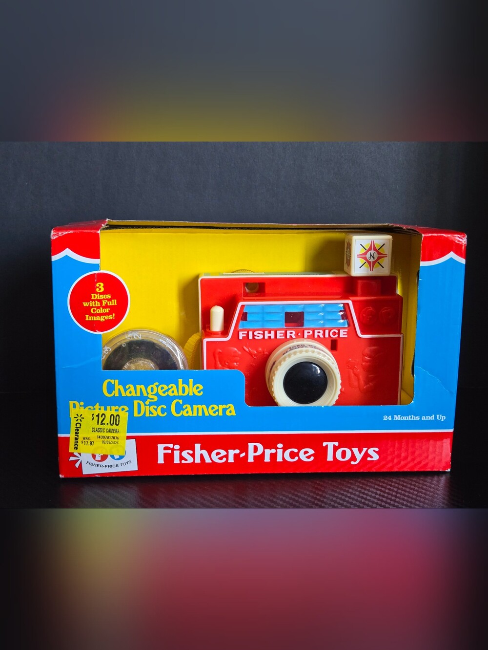 Fisher-Price Changeable Picture Disc Camera 3 Bonus Discs Full Color Image Retro